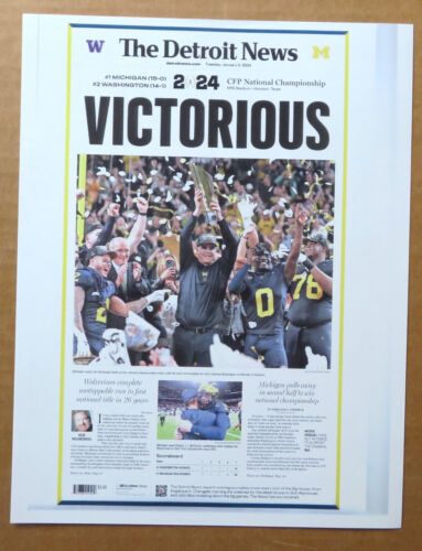 Michigan U of M Football National Champions 8.5 x11 DFP Photos - Pair  Go Blue! - Picture 1 of 4