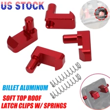FOR GEO TRACKER / SUZUKI SIDEKICK SOFT TOP ROOF LATCH CLIPS + SPRINGS ALUMINUM