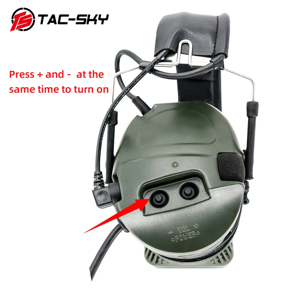 TAC-SKY Comtac-I Noise Reduction Pickup Tactical Headset Silicone Earmuffs FG/BK - Image 4 of 4