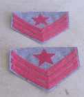 Ordnance Sgt Chevrons, Confederate Artillery, Red on Gray, Civil War, New