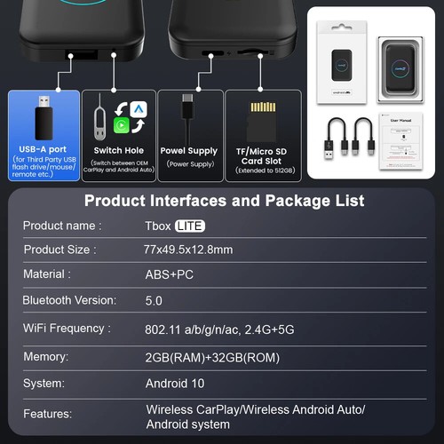 CarlinKit TBox LITE S Wireless CarPlay Android Smart Ai TV Box YouTube Netflix - Picture 8 of 20