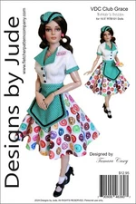 VDC Baker's Dozen Doll Clothes Sewing Pattern for 16.5 RTB101 Grace Dolls Tonner