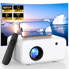 4K Projector 40000LMS 1080P 3D 5G WiFi Bluetooth Video Home Theater 230" Display