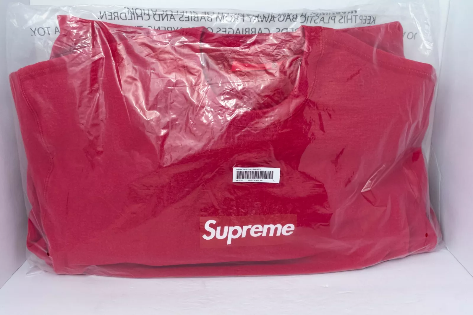 Col rond logo Supreme Washed Box   ROUGE   Taille XL   ENVOI EN MAIN JOUR DE SOLDES