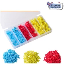 35/120PCS Right Angle Flag Wire Female Spade Crimp Connectors Terminal 22-10AWG