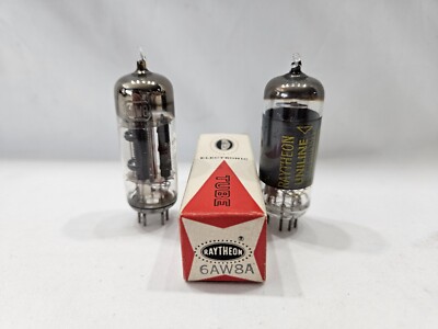 2 Vintage Rca 6AW8 Raytheon 6AW8A Vacuum Tube Not Tested Nos