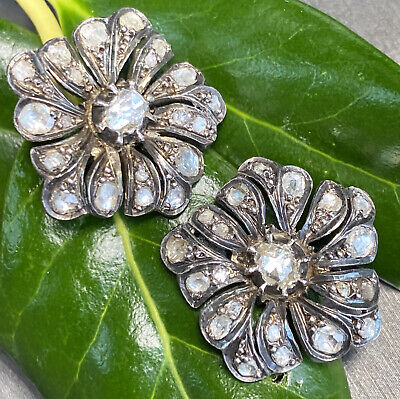 Victorian 18kt/Sterling Diamond + Pearl Cluster Earrings – A. Brandt + Son
