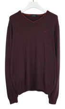 HARMONT BLAINE Jumper Men's 2XL Burgundy Logo Pullover Merino Cashmere Blend
