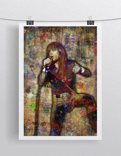 Poster Bruce Dickinson Iron Maiden, stampa pop art Iron Maiden spedizione gratuita USA - Foto 2 di 5
