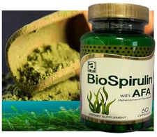 Spirulina Capsules Natural Non-GMO Pure California Blue Algae Superfood Afa BIO