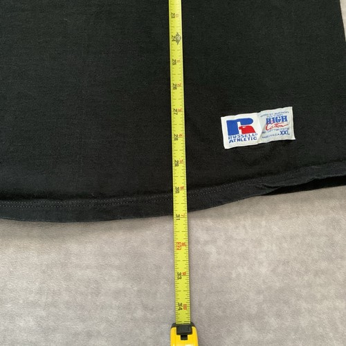 Vintage 90s Russell Athletic Mock Neck Shirt Size XXL USA Made Long Sleeve Black - Picture 9 of 9