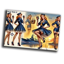 nice vintage retro US military woman NAVY WW2 Photo Glossy 4 6 in H67