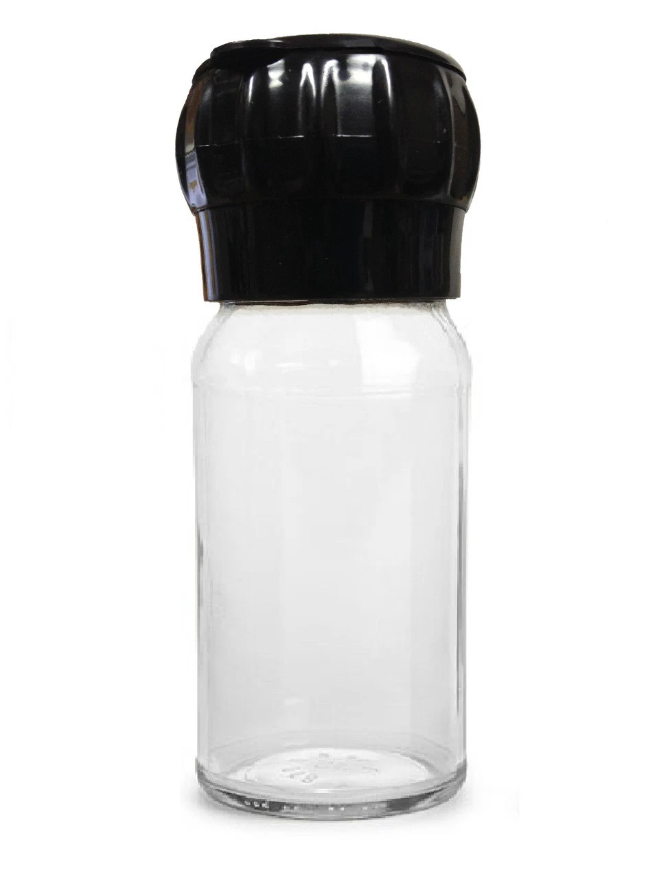 LOT OF 15, Four Ounce Glass Grinder Mill with Black Top for Salt, Pepper, Spices