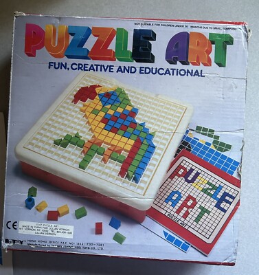 Vintage Lillian Vernon Puzzle Art Mosaic Design Set Plastic Creative Educational