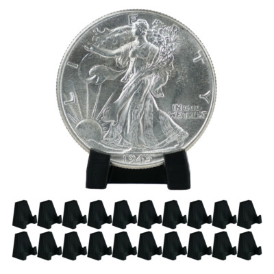 (20) Coin Stand Display Holders Easel Case Small Plastic Storage Box Collectors