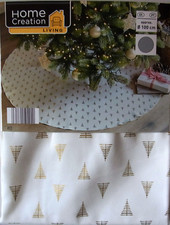Tischdecke Ø Weihnachtsdecke rund Ø 1 mTannenbaumdecke 1 m cremeweiß Tannenbaum