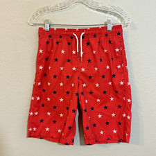 SOUTHERN TIDE SKIPJACK Boys Swim Trunks Size L 12/14 Stars Red White Blue Patrio