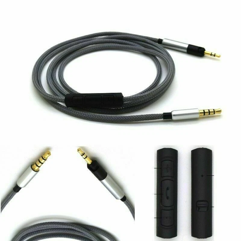 Stereo Audio Cable Cord with Mic/Remote For Audio Technica ATH-M50x ATH-M40x New - Image 2 of 4