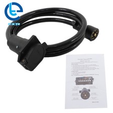 6 Ft 7 Pin Trailer Plug Extension Cord Cable Wire Harness 10-14 Awg Rv Gooseneck 6 Ft 7 Pin Trailer Plug Extension Cord Cable Wire Harness 10-14 Awg Rv Gooseneck