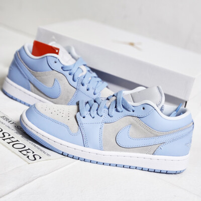 W Nike Air Jordan 1 Low Football Grey Aluminum White DC0774-050