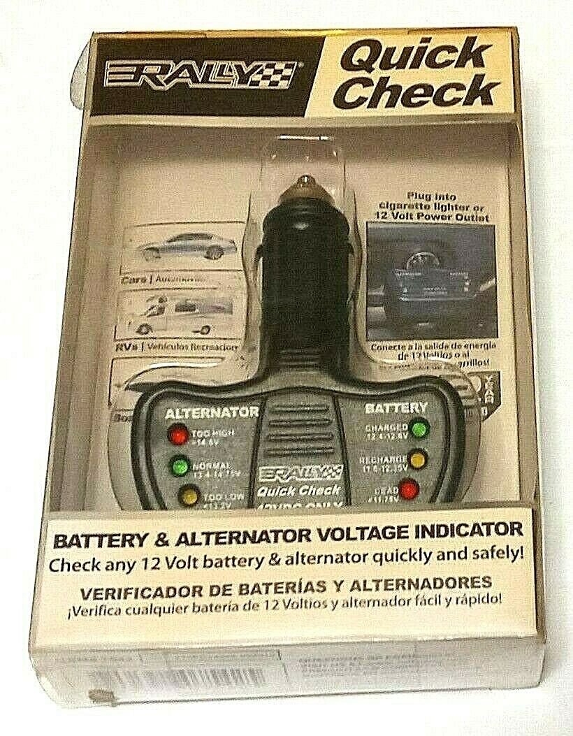 RALLY Quick Check Vehicle Battery Alternator Tester 12V System Tester LED