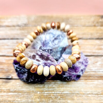Picture Jasper and Copper Nugget Bracelet