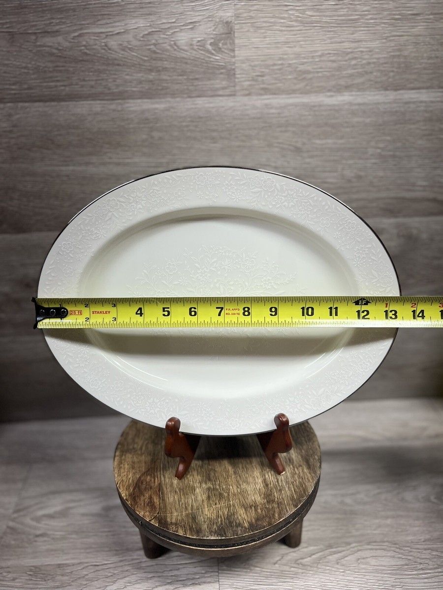 Vintage Noritake Affection Serving Platter 10.5” Ivory Floral 7192