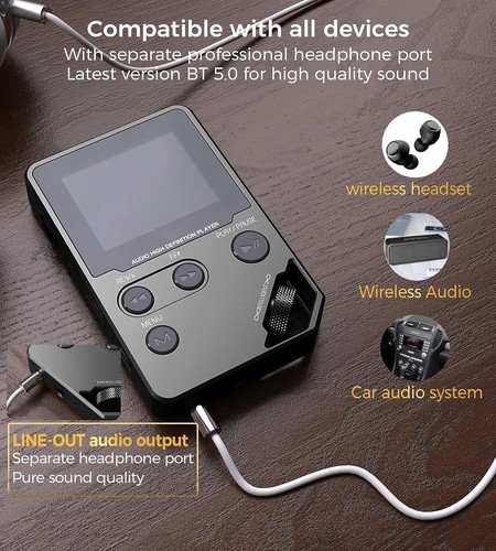 Cappsu A9 Hi-Res Lossless Audio MP3 Bluetooth Music Player 8GB + 64GB TF Card - Picture 4 of 11