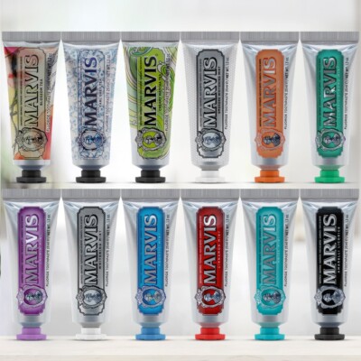 MARVIS Travel Toothpaste | Anise Mint, Whitening, Licorice, Aquatic, Matcha Tea