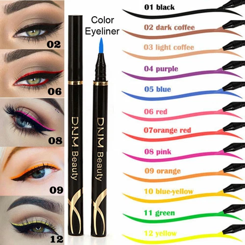 Matita eyeliner colorata 24 ore liquido alto pigmento lunga durata eye liner penna gel - Foto 9 di 110