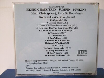 Henry Chaix Trio - Jumpin' Punkins - CD - MINT condition - E24