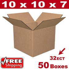 50 - 10x10x7 Cardboard Boxes Mailing Packing Shipping Box Corrugated Carton
