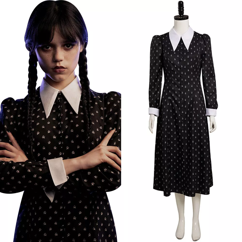 Wednesday The Addams Family Cosplay Costume Halloween Outfit Carnival Suit