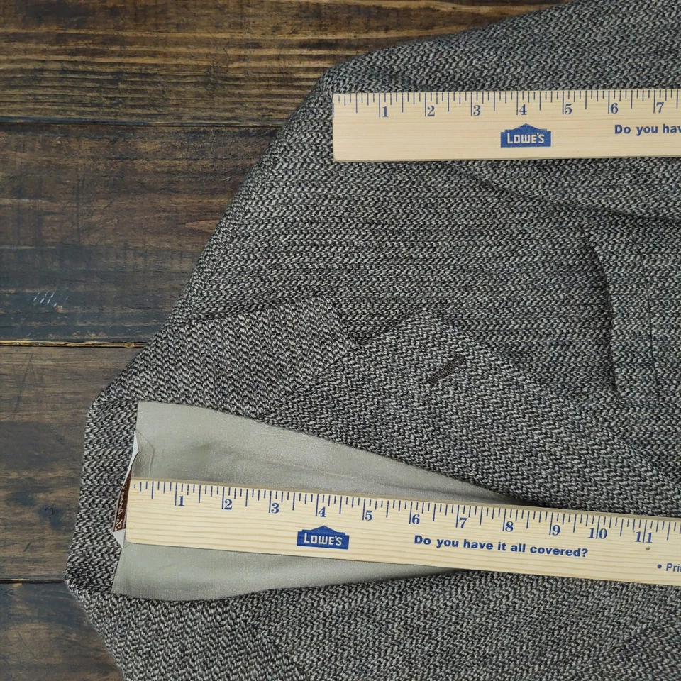 Abrigo Blazer Deportivo Stafford Para Hombres Tweed Dos Botones Marrón Espiga Cordero Lana 42R Foto 4 de 4