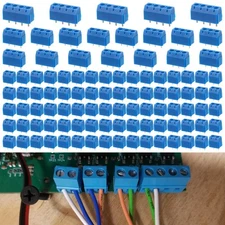 100PCS PCB Screw Terminal Block 2/3/4 Pin 5mm Pitch for Electronics Projects DIY