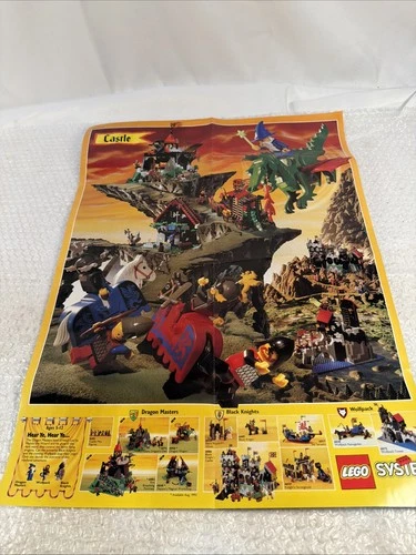 LEGO Dragon Knights Castle Poster 1993 Vintage 16x21’’