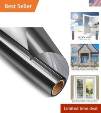 17.5 x 6.5 Feet Reflective Window Film - UV Blocking, Easy Install for Homes