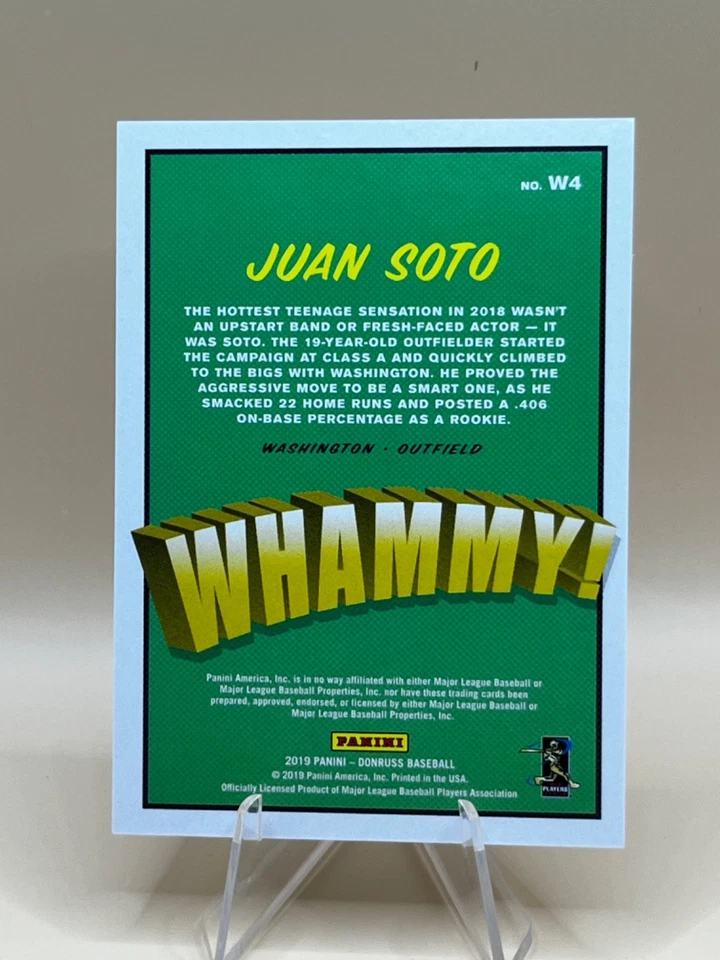 Panini Donruss Whammy 2019! Estuche Slugger Juan Soto #W4 Mets Hit SSP Foto 2 de 2