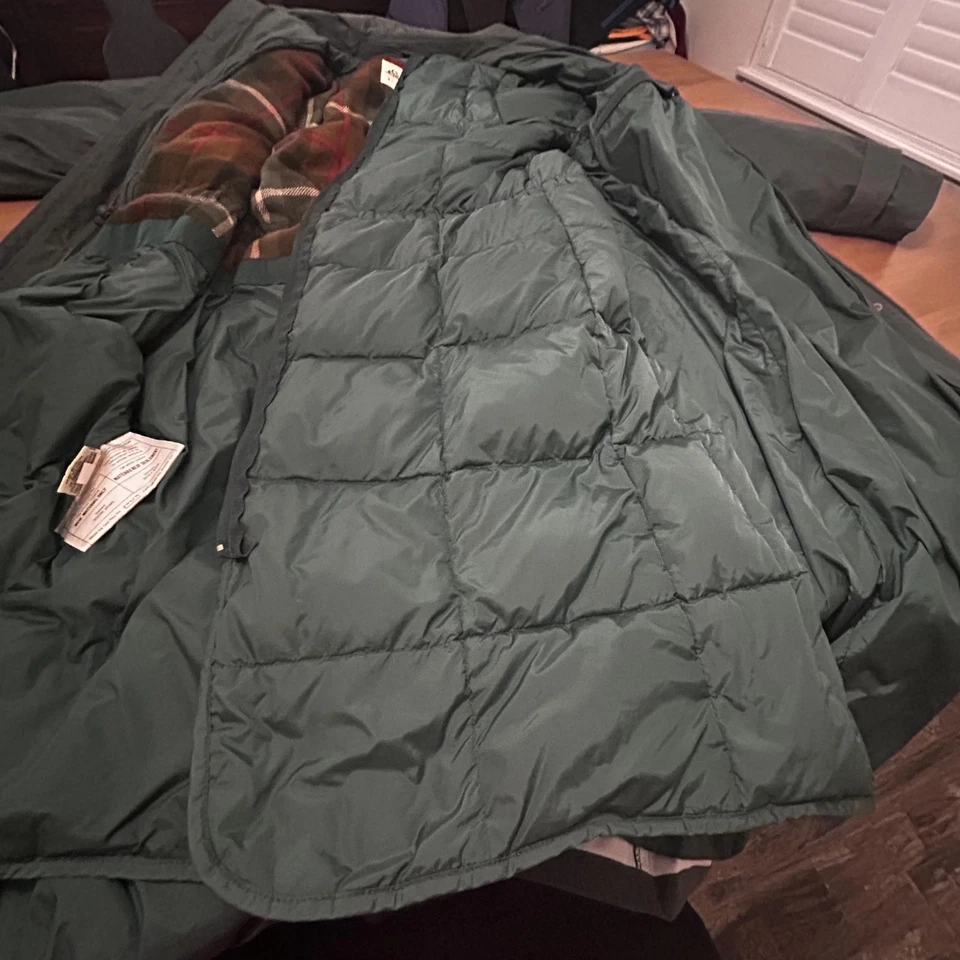 Винтажный Eddie Bauer пальто женщин большой с капюшоном вниз длинный парка съемный вкладыш 90-х - Изображение 3 из 4