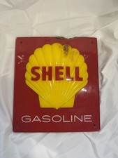 Shell Oil Gasoline Pump Sign Embossed 12 X 11 Hard Plastic Rare Vintage Gas Shell Oil Gasoline Pump Sign Embossed 12 X 11 Hard Plastic Rare Vintage Gas