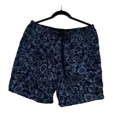 L.L. Bean Vintage Mens Navy Floral Swim Trunks Size L
