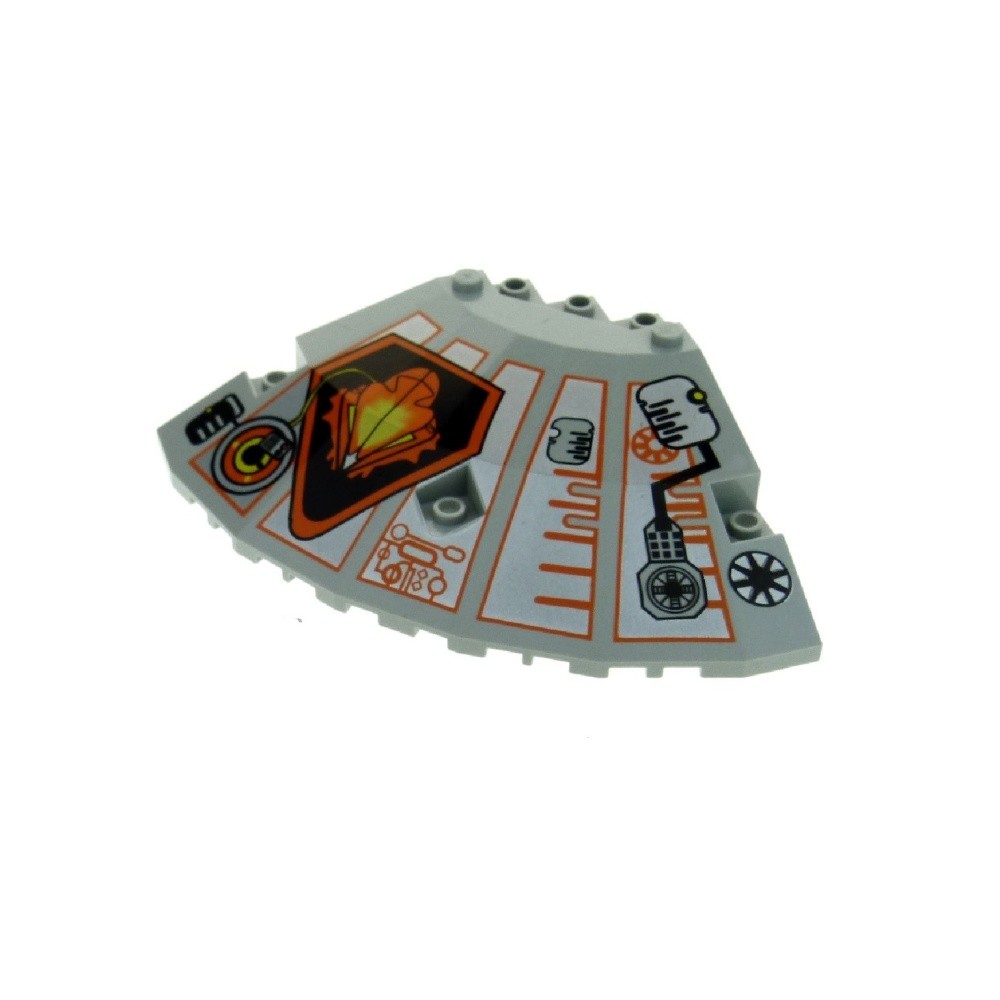 1X Lego Wing 10X10X2 Light Gray Printed Spaceship Left 30117PB01