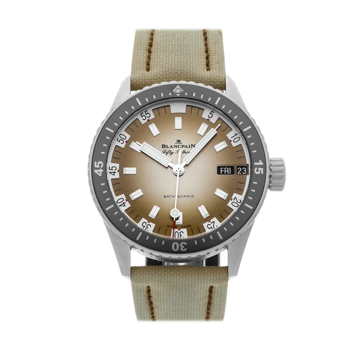 Pre-owned Blancpain Fifty Fathoms Bathyscaphe Desert Edition Ref