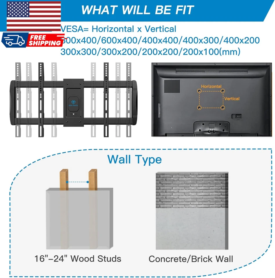 Soporte de pared para TV de brazo largo para TV de 42-90 pulgadas Soporte de TV de movimiento completo con 42,72 pulgadas Foto 2 de 4