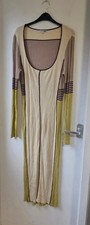 Fashion Nova Ivory Combo Multicoloured Knit Midi Dress Size X2 UK 20-22