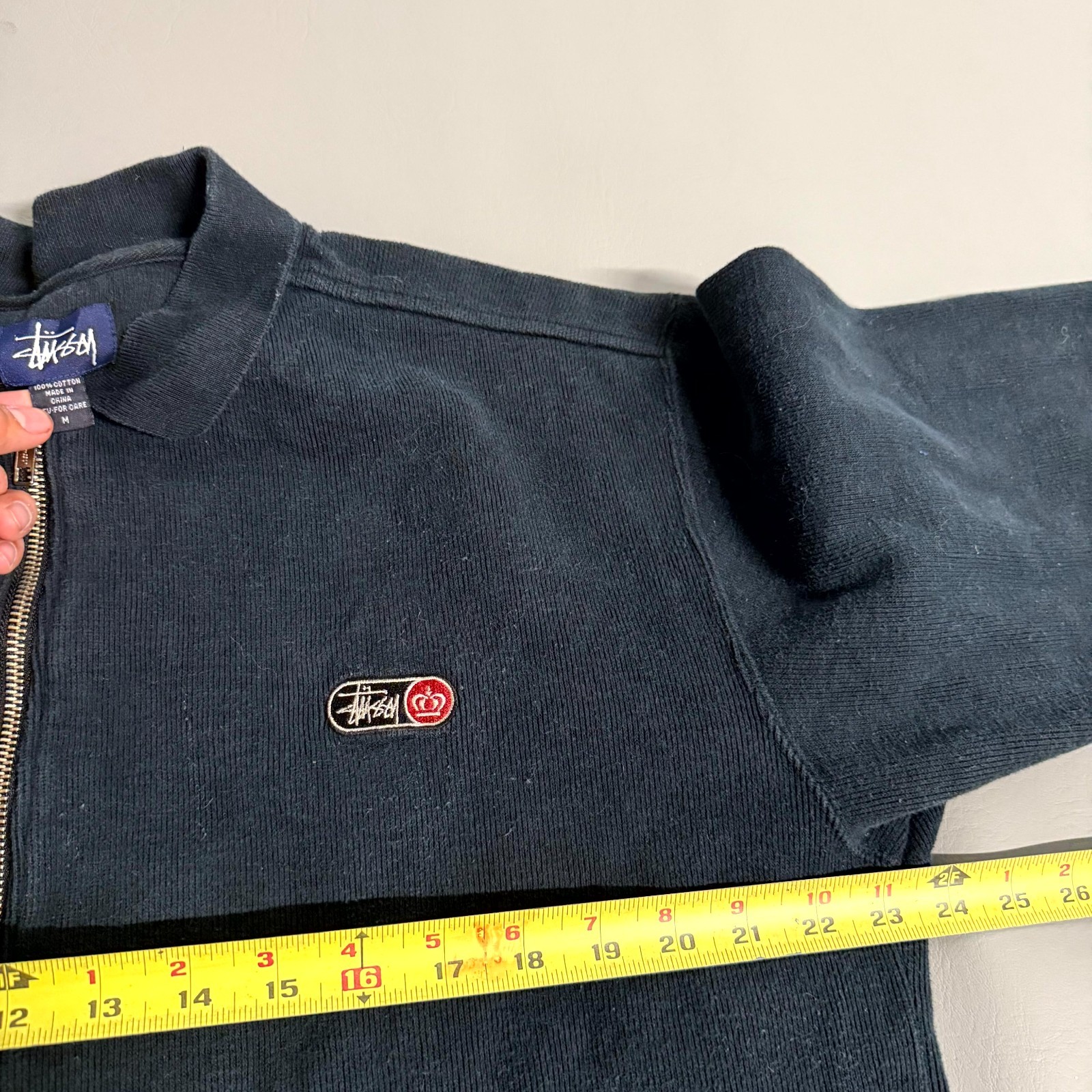 Vintage Stussy Collar Zipup D Pocket Jacket Medium thumbnail 3