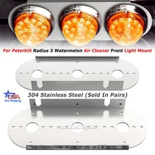 For Peterbilt Radius 3 Watermelon Air Cleaner Front Light Mount Stainless - 2pcs