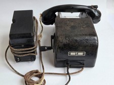 Wehrmacht 2.WK Tisch-Fernsprecher  mit Batteriekasten Hersteller Siemens 1939