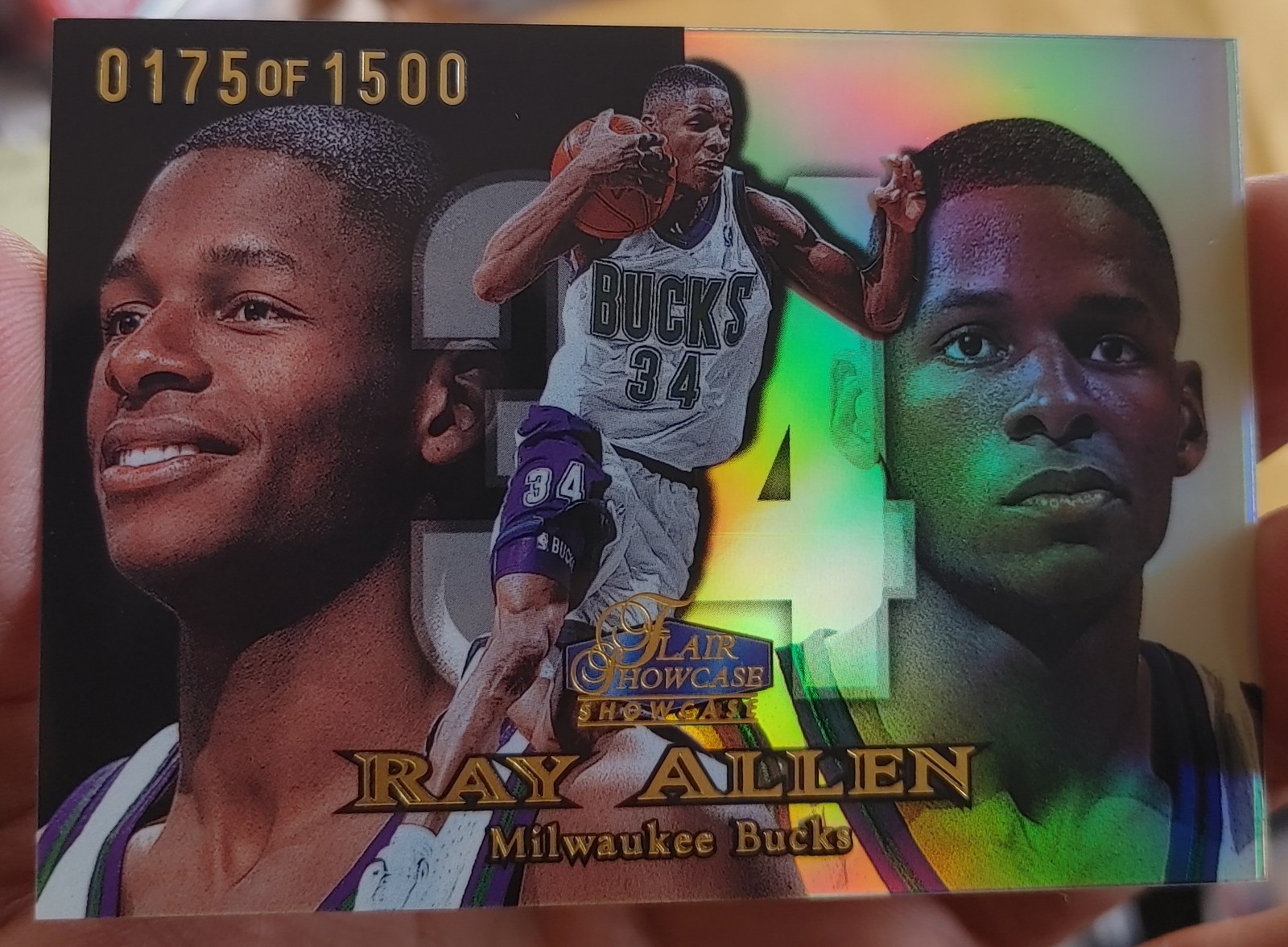 1998-99 FLAIR SHOWCASE * RAY ALLEN ROW 1 #11 NUMBERED 175/1500 * HOF * SHOWPIECE