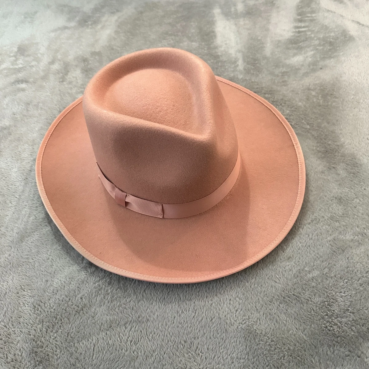 Lenny Wool Fedora — blush pink wide-brim wool hat - Size M il_fullxfull.7592953761_hqqi.jpg main image 4